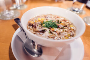 Traditional Frittaten soup served at Figls restaurant in Vienna.