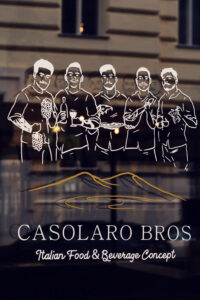 Ilustración en Casolaro Bros que representa a los hermanos detrás del concepto.