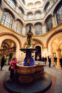 Ornate architecture of the Ferstel Passage reflecting Vienna's cultural heritage.