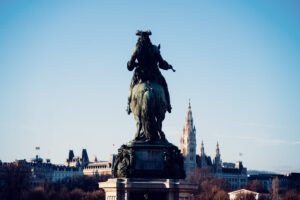 Majestic statue of Prince Eugen, adding grandeur to Heldenplatz.