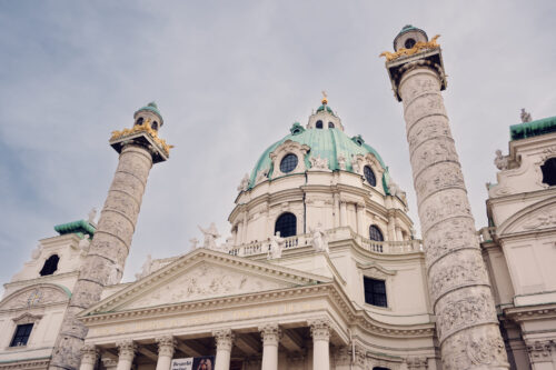 St. Charles Church outside view from Karlsplatz.