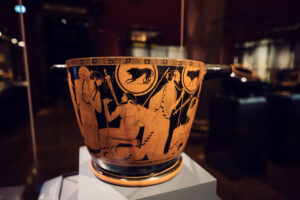 El Gran Skyphos del Pintor de Brygos, con el Rescate de Héctor, en el Museo de Historia del Arte de Viena.