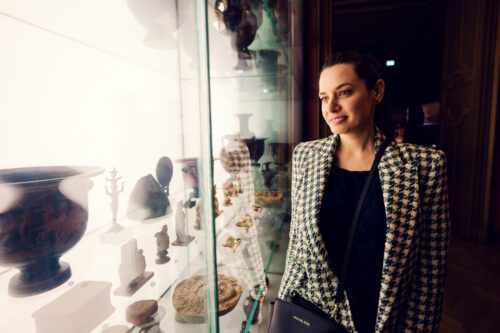 Jarrones y cerámicas griegas expuestos en el Museo de Historia del Arte de Viena.