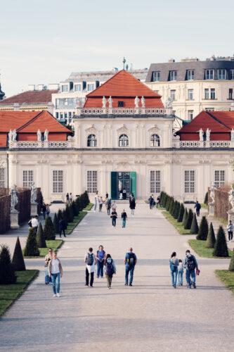 Magnificent Lower Belvedere Palace facade in Vienna.