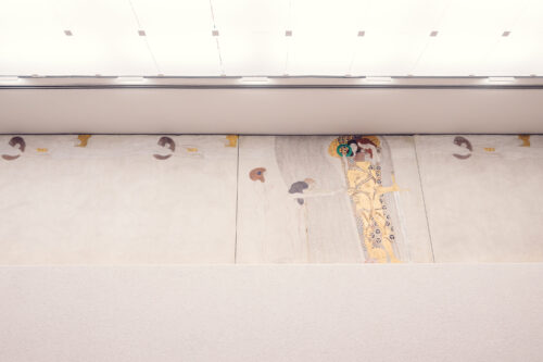 Detail of a painted panel from Klimt's Beethoven Frieze at the Secession in Vienna.