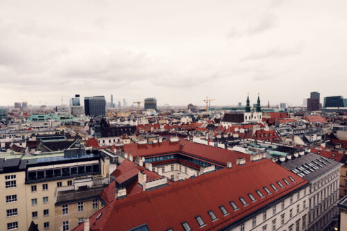 Panoramic view of Vienna from St. Stephen's Cathedral's South Tower.