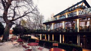 Stöckl im Park's outdoor terrace setup.