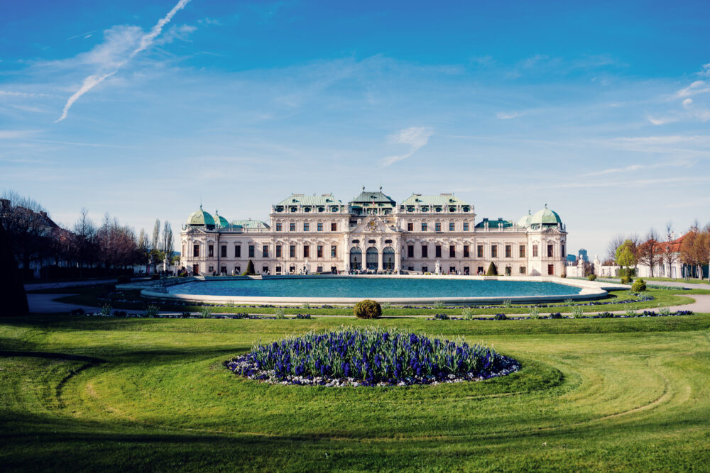 Majestic Belvedere Castle gleaming in bright sunlight.
