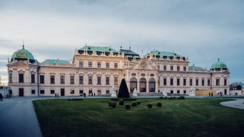 Side perspective of Belvedere Castle showing the dynamic baroque architecture.