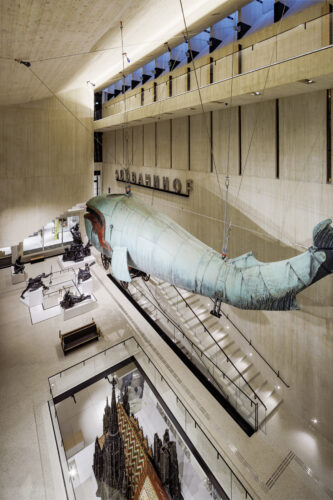 Overview of the main hall in the "Vienna. My History" exhibition at the Wien Museum.