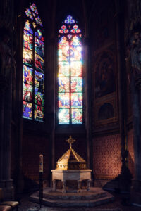 Interior architectural details of Votivkirche Vienna (Votive Church).