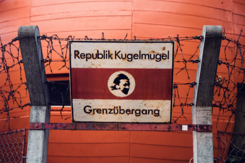 Kugelmugel Republic Vienna Austria, distinctive sphere-shaped structure and self-declared micronation with unconventional architecture in historic Prater district.