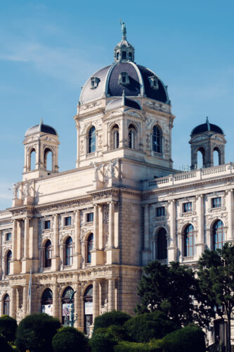 Natural History Museum Vienna with its Renaissance Revival architecture on Maria-Theresien-Platz, the octagonal dome and ornate facade.