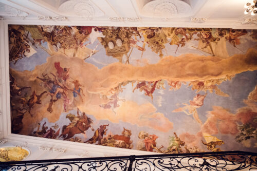 Historic ceiling painting at Schönbrunn Palace.