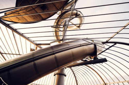 Donauturm Vienna tower slide adrenaline experience overlooking Vienna.