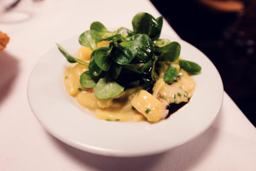 Classic Viennese potato salad at Figlmüller Bäckerstrasse, the perfect accompaniment to schnitzel.