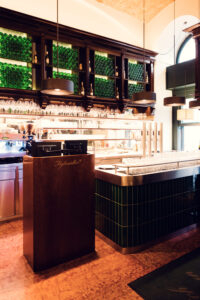 Bar at Figlmüller Bäckerstrasse with a selection of Austrian wines and spirits.