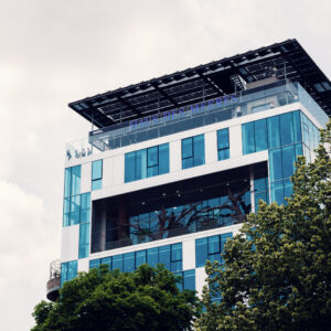 Exterior view of Haus des Meeres in a former World War II flak tower.