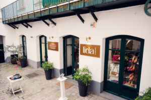 Courtyard view inside Raimundhof Passage in Vienna.