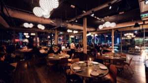 Prater view from the terrace at Neni am Prater during a meal.