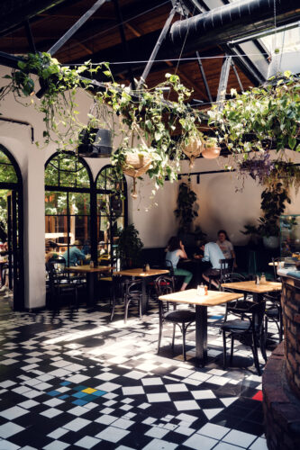 Interior design details at Café Friedlich, highlighting the café's attention to aesthetics.