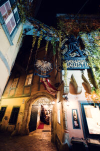 Charming entrance of Griechenbeisl, reflecting centuries of Viennese dining tradition.