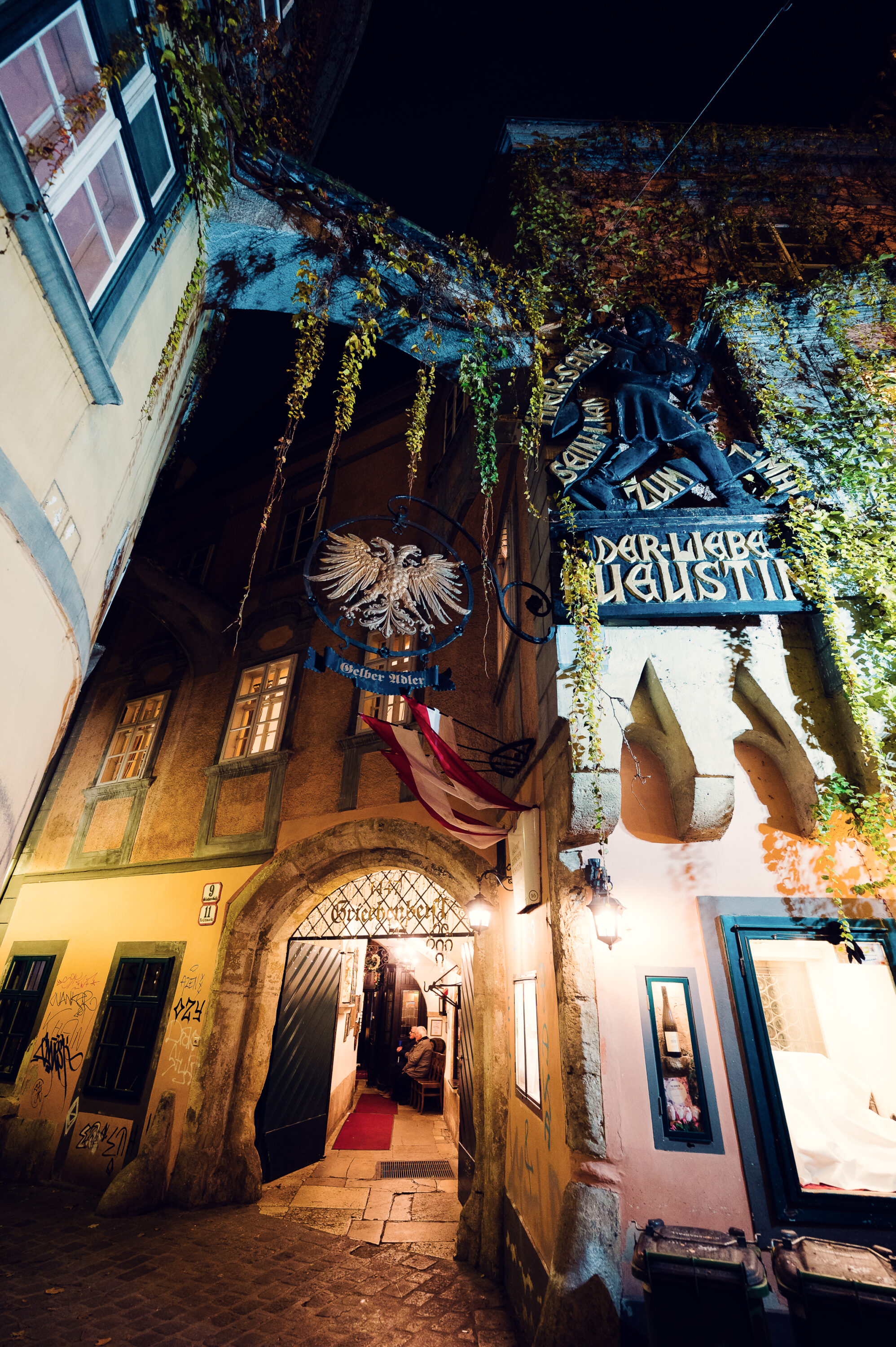 Charming entrance of Griechenbeisl, reflecting centuries of Viennese dining tradition.