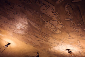 Historic vaulted ceiling in Griechenbeisl, adding to the restaurant's medieval charm.