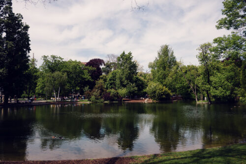 Stadtpark Vienna, established 1862, showcasing classic English landscape garden design.