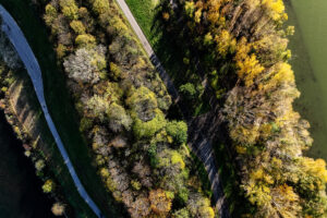Donauinsel Wien jogging and cycling path.