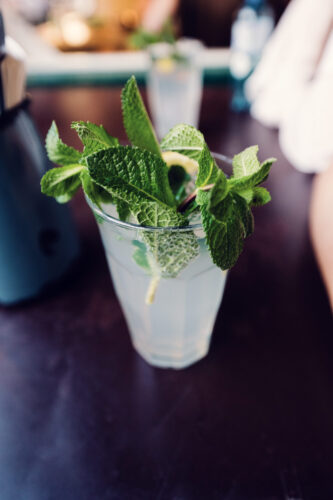 NENI's homemade lemonade with fresh mint.