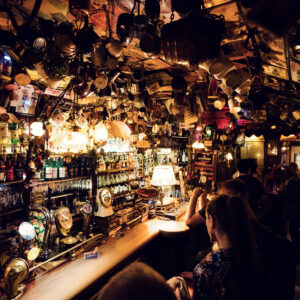 Bar detail showing craft beer selection and tap variety at Bockshorn.