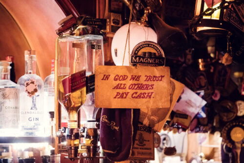 Historic Bockshorn Irish Pub interior, where traditional pub culture meets Viennese charm.
