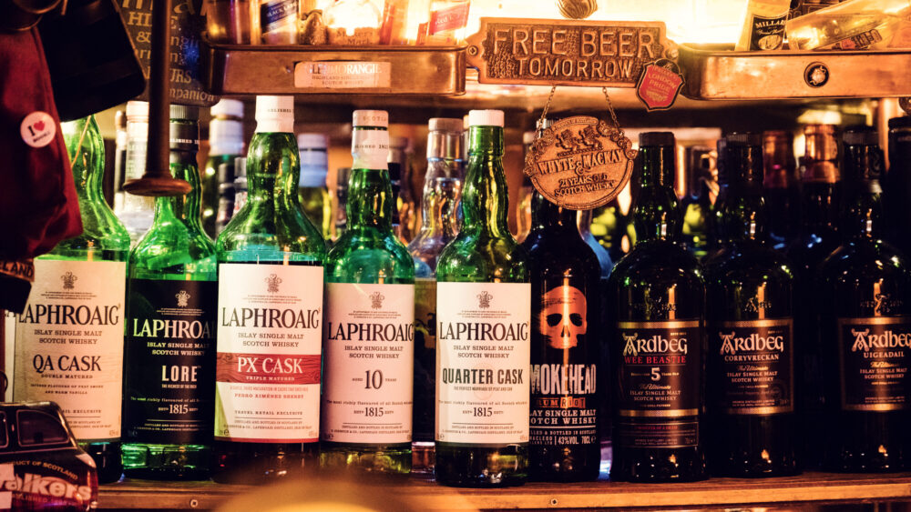 Authentic whiskey collection at Bockshorn.