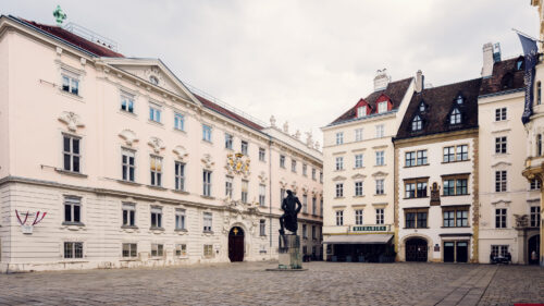 Baroque buildings surrounding Judenplatz (Jewish Square) Vienna, showcasing 17th and 18th-century Viennese architecture.