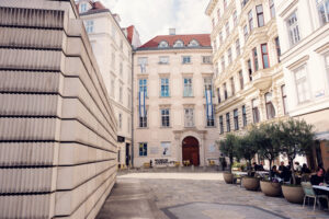 Judenplatz (Jewish Square) Vienna, archaeological site showing foundations of medieval synagogue destroyed in 1421.