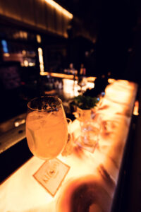 Main bar space at Kleinod Vienna during evening hours.