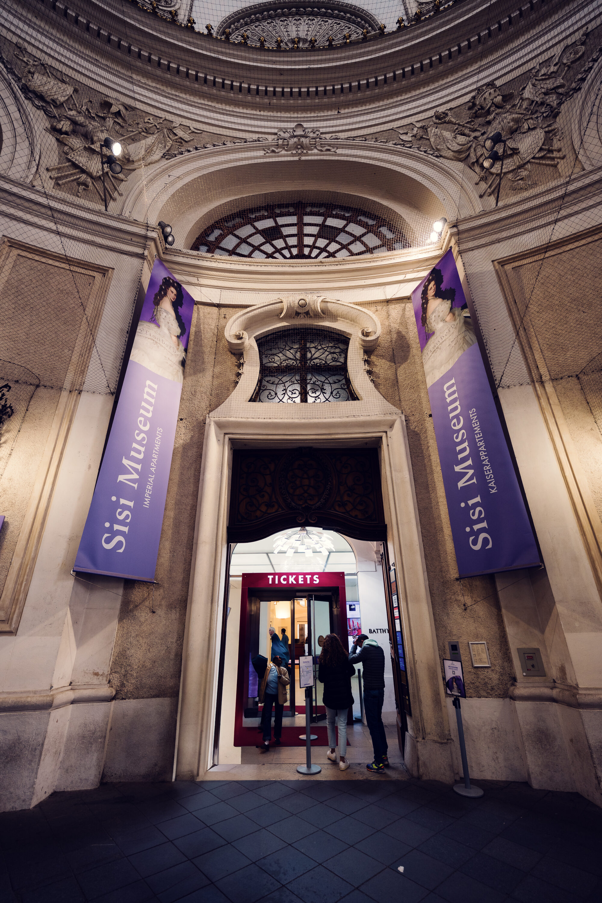 Main entrance to the Sisi Museum at Hofburg Palace Vienna.