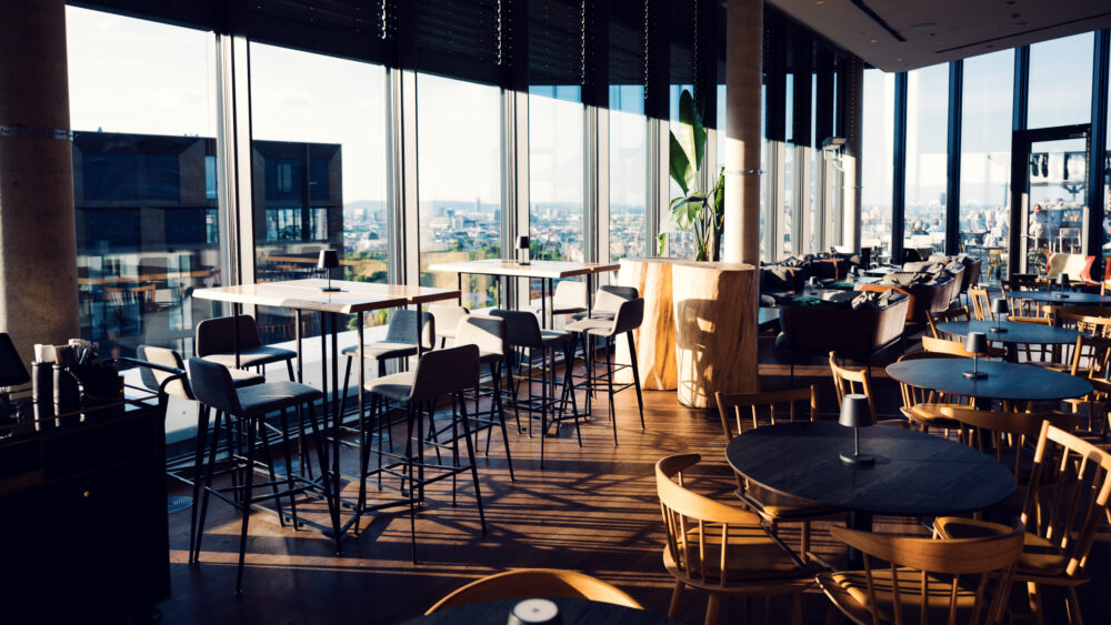 Aurora Bar rooftop Vienna, elevated cocktail venue with modern design and sweeping Vienna cityscape views.