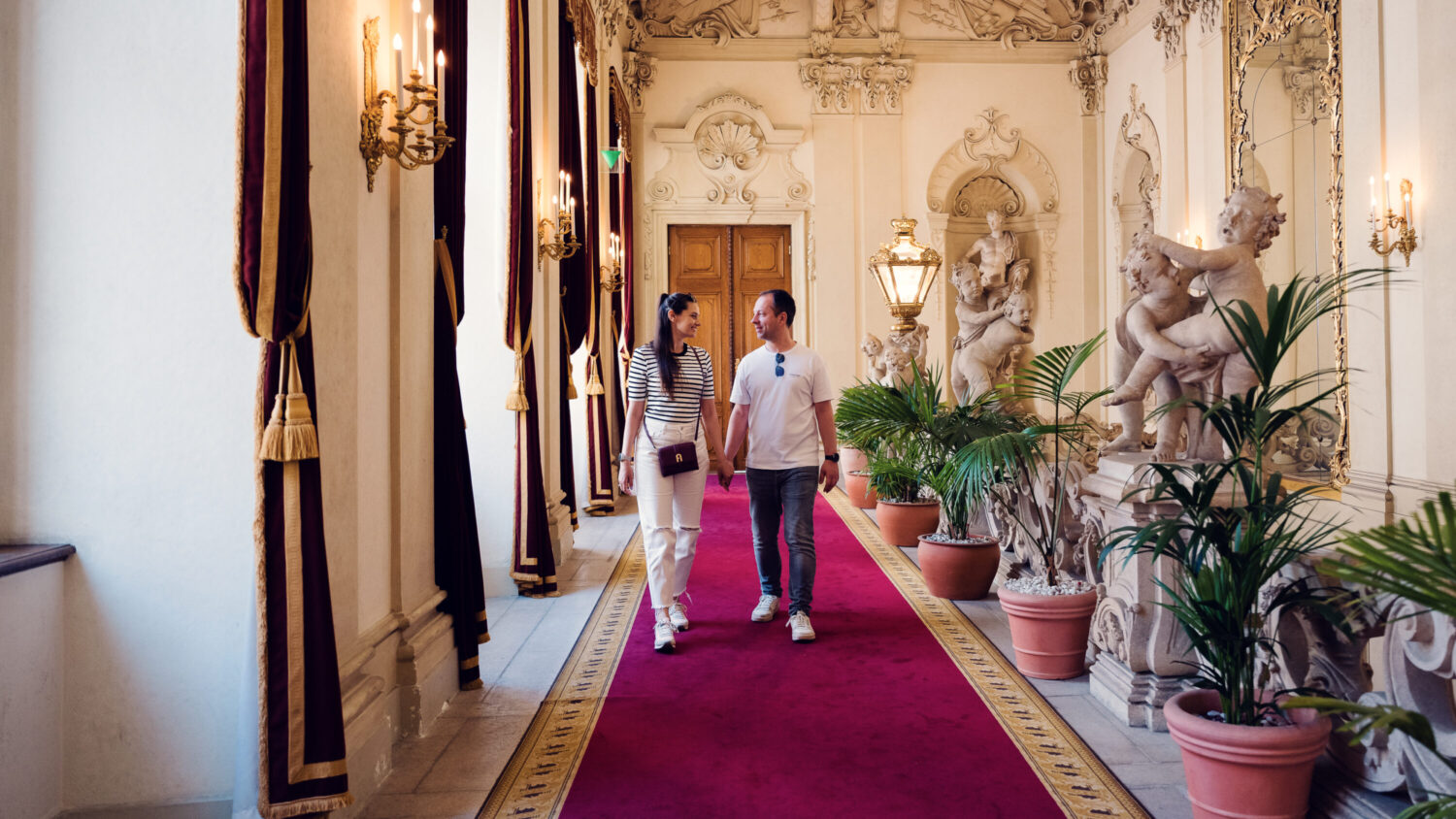Adriana and Mario posing at Kinsky Palace Vienna.