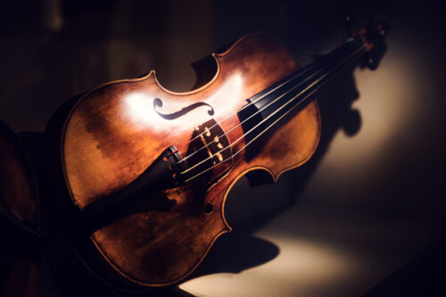 Violino storico esposto al Mozarthaus.