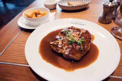 Roast beef dish at Plachutta´s Neuer Markt in Vienna.