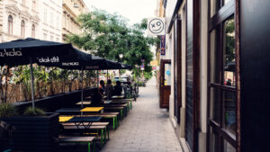 Terrasse extérieure du XO Grill Neubaugasse.