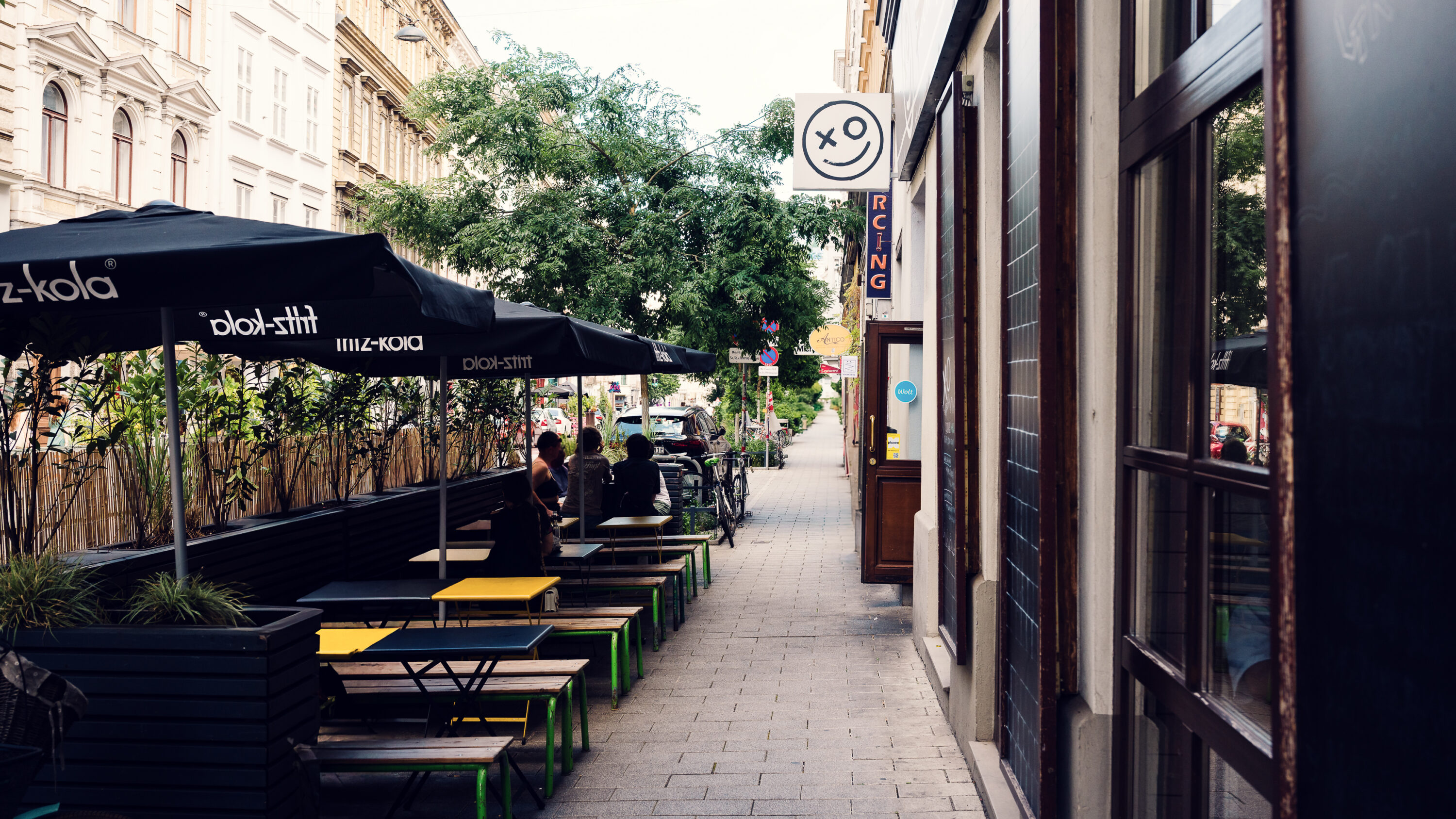 Terrasse extérieure du XO Grill Neubaugasse.