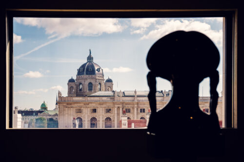 View of the Kunsthistorisches Museum Vienna from the Leopold Museum.