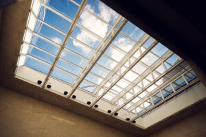 minimalist design inside the Leopold Museum.