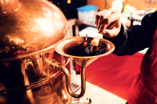 Traditional Austrian food stalls at Belvedere Christmas Village.