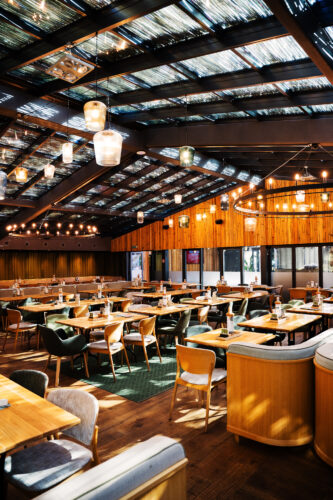 Stylish interior design of Luftburg Kolarik, providing a warm and welcoming dining atmosphere.